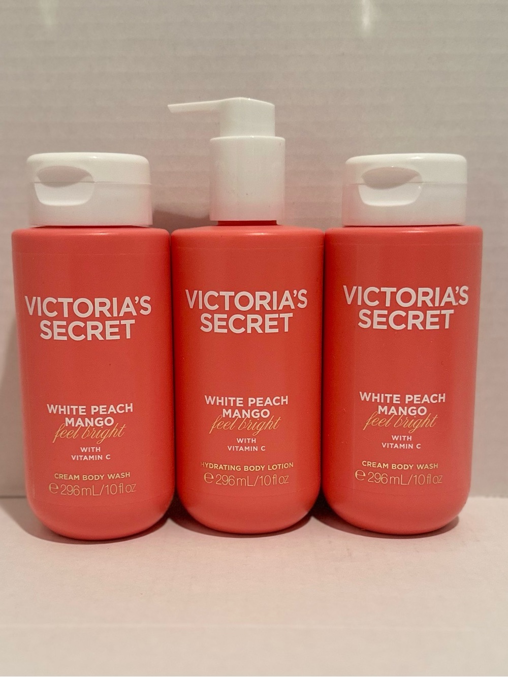 Victoria’s Secret NEW White Peach Mango Body Lotion & (2) Body Washes
